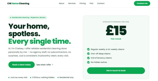 CW Home Cleaning example site