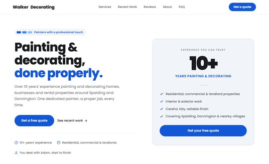 Walker Decorating example site
