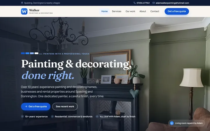 Walker Painting & Decorating website