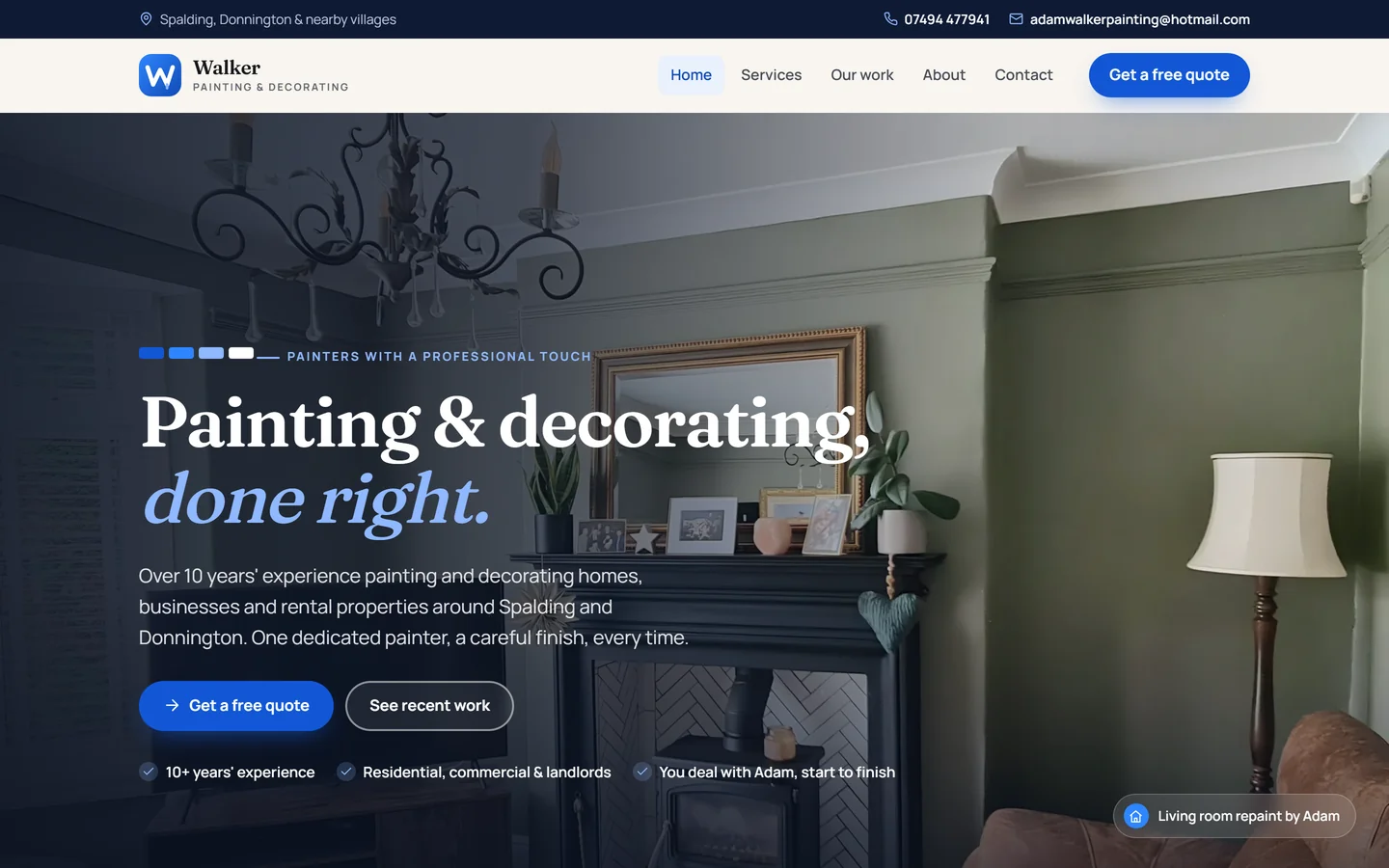 Walker Painting & Decorating website